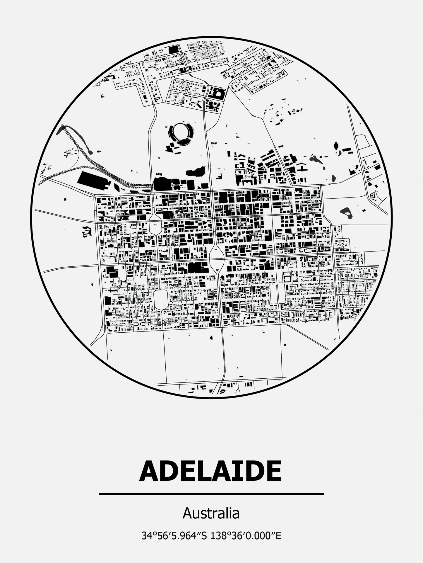 Adelaide Australia map Metal Sign wall art