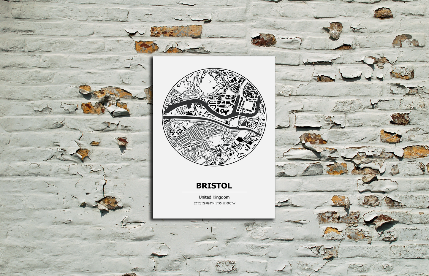 Bristol map Metal Sign wall art