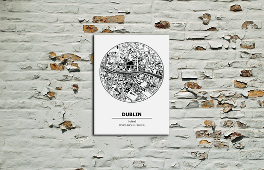 Dublin map Metal Sign wall art