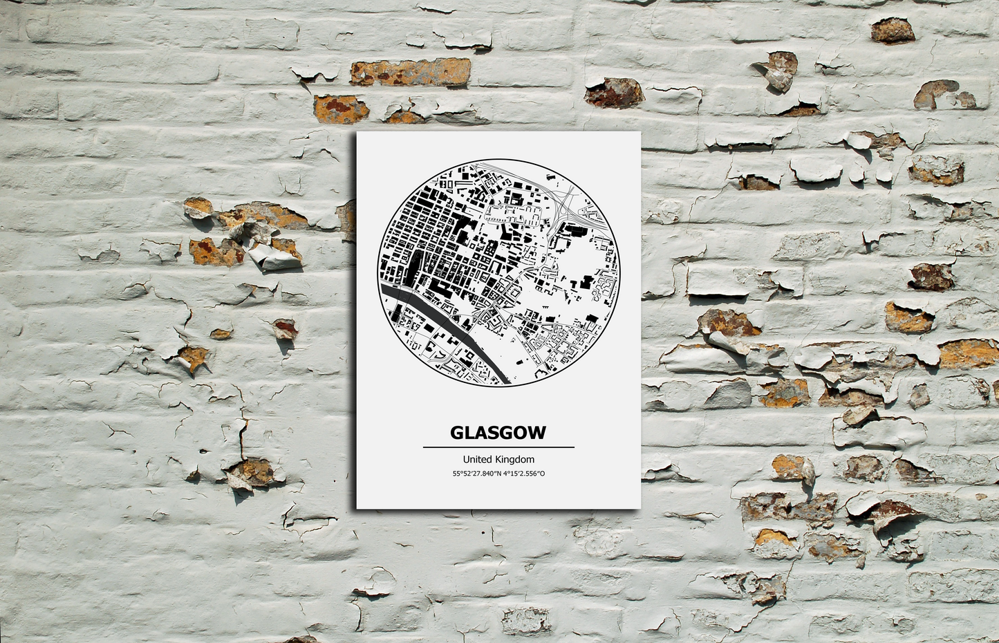 Glasgow map Metal Sign wall art