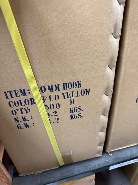 SewOn Hook and Loop Tape fluorescent yellow, Width 50mm, 25 metre rolls