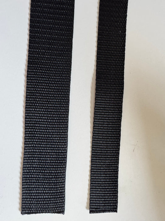 25mm Black Polypropylene Webbing Plain Weave 50m
