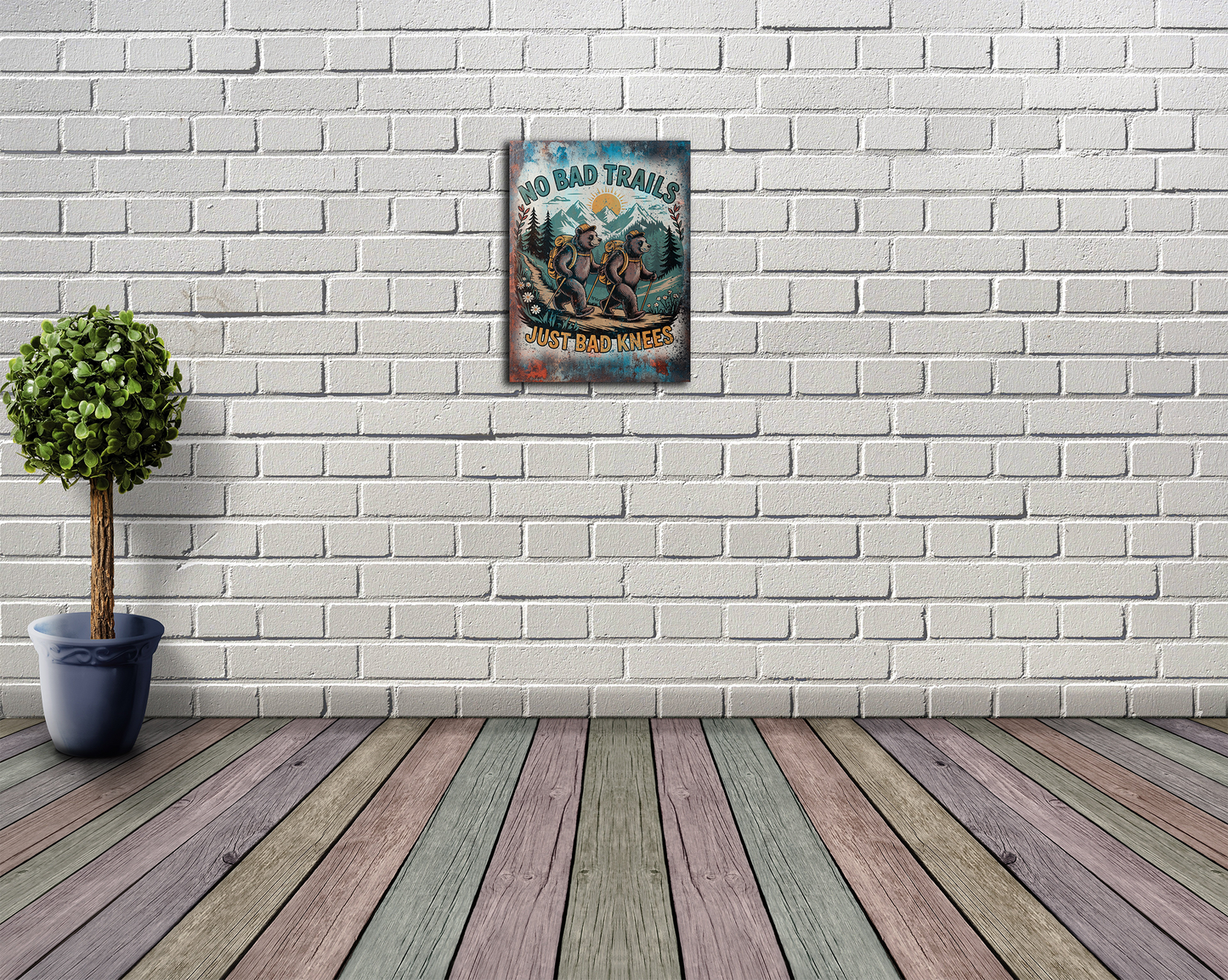 Retro Style No Bad Trails Just Bad Knees Vintage Metal Sign/plaque