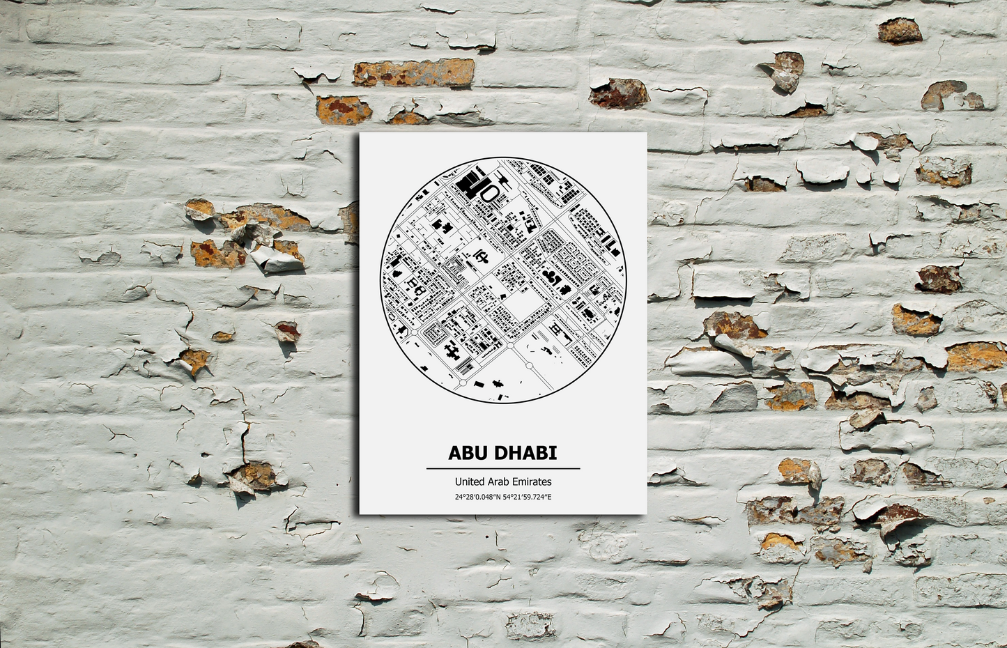 Abu Dhabi map Metal Sign wall art