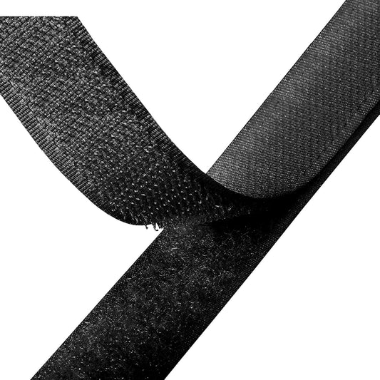 SewOn Hook & Loop Fabric VELCRO® Brand, Black or White, 25mm Width, 25 metre roll