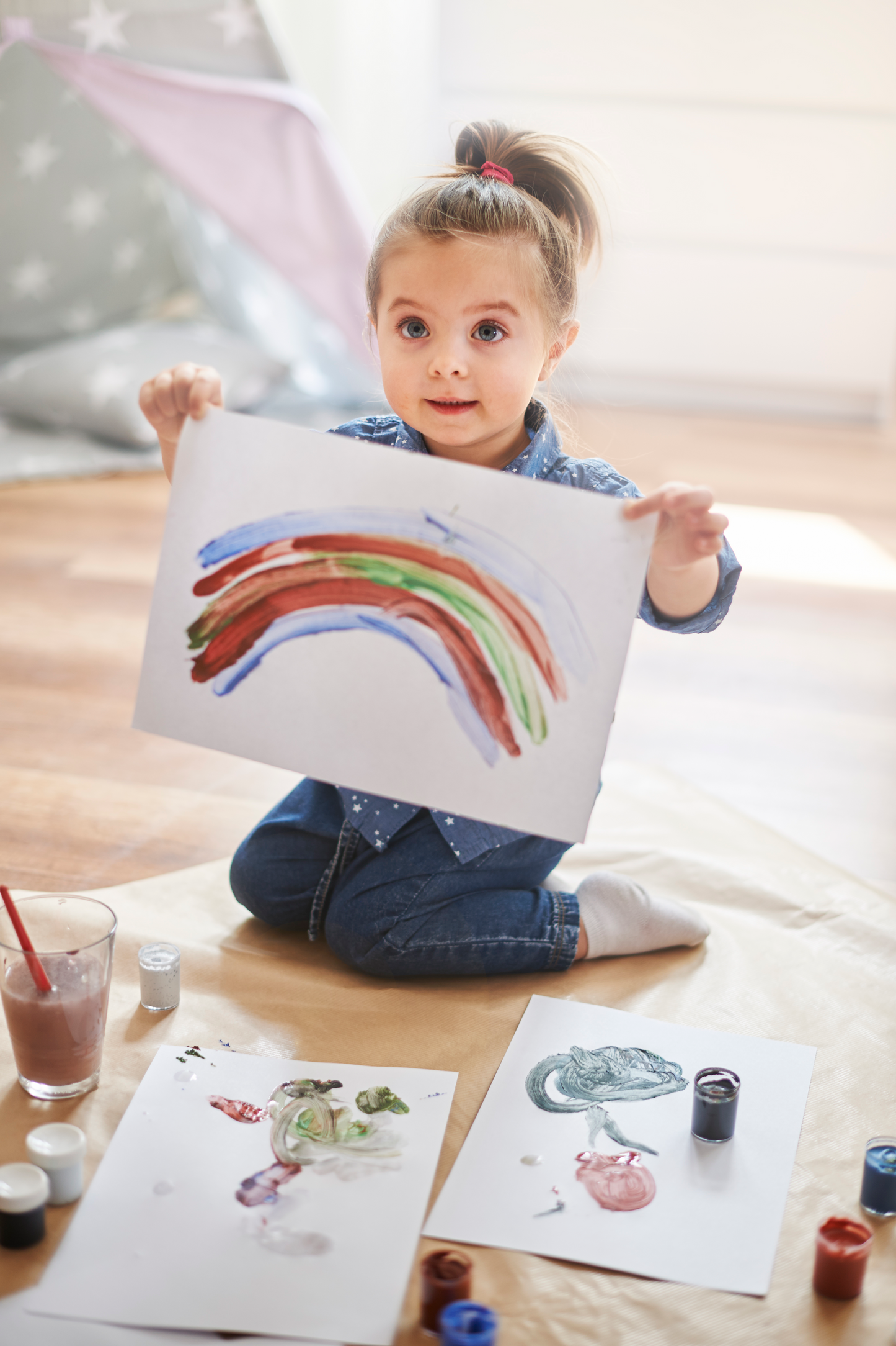Child's Painting Picture Drawing Personalised Coffee Tea Mug, with Gift Box