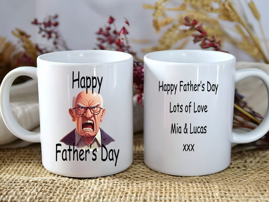 Personalised Grumpy Fathers day Coffee Mug, Tea Mug, with Gift Box