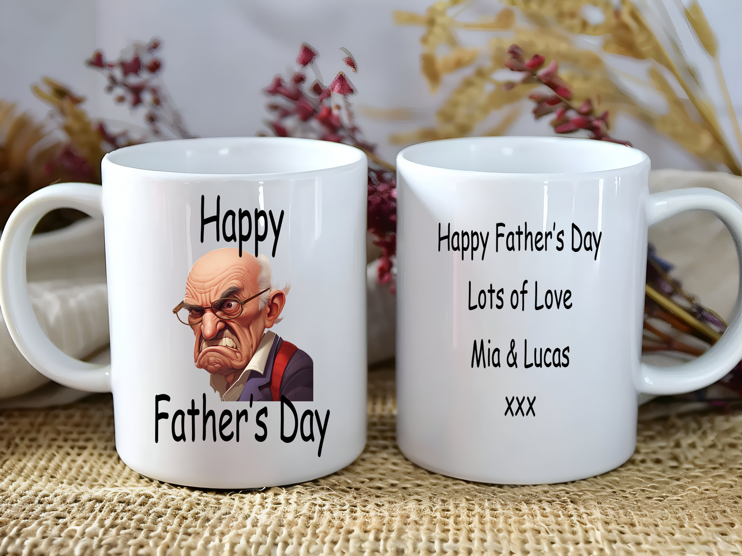 Personalised Grumpy Fathers day Coffee Mug, Tea Mug, with Gift Box