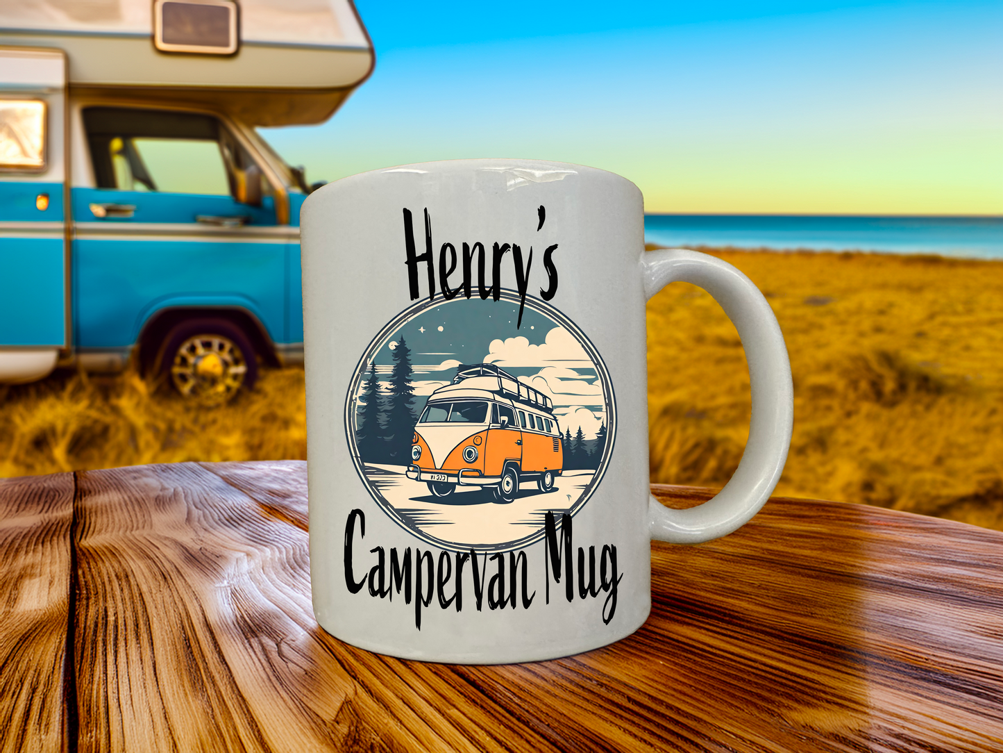 Personalised Campervan Coffee Mug, Tea Mug, with Gift Box