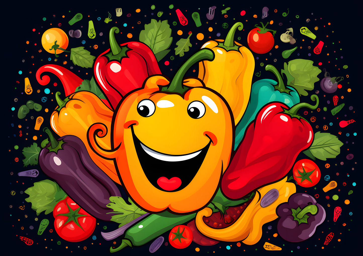 Happy Peppers Glass Chopping Cutting Board, Worktop Saver, Large