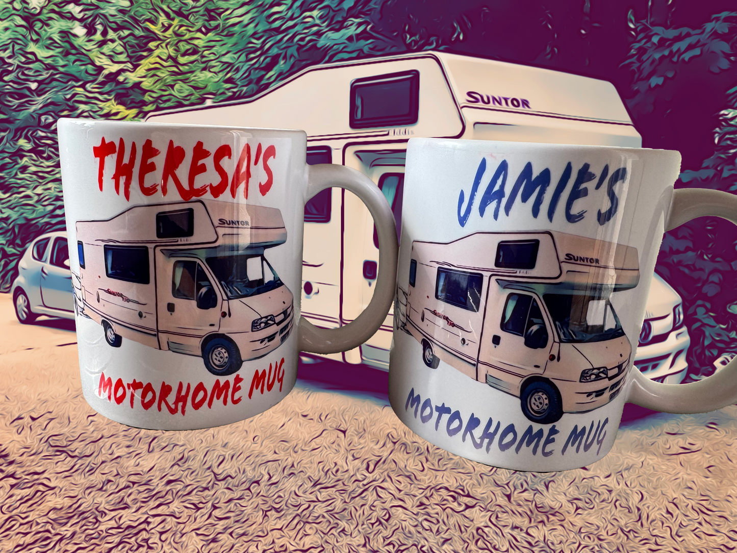 Personalised with your own Caravan picture Coffee Mug, Tea Mug, with Gift Box