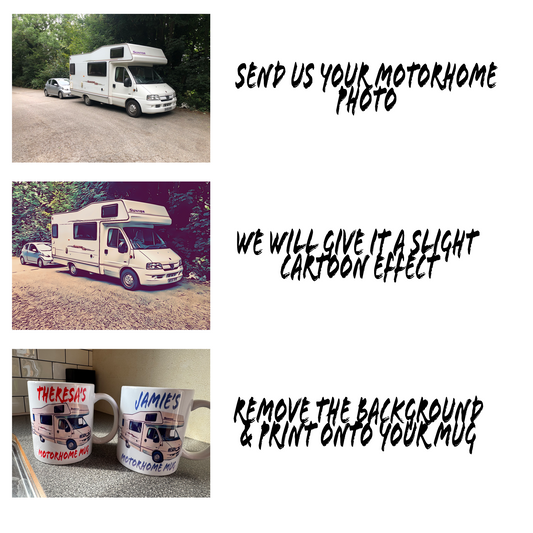 Personalised with your own Motorhome picture Coffee Mug, Tea Mug, with Gift Box