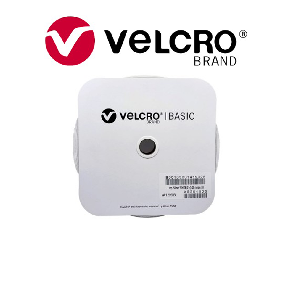 SewOn Hook & Loop Fabric VELCRO® Brand, Black or White, 107mm Width, 25 metre roll