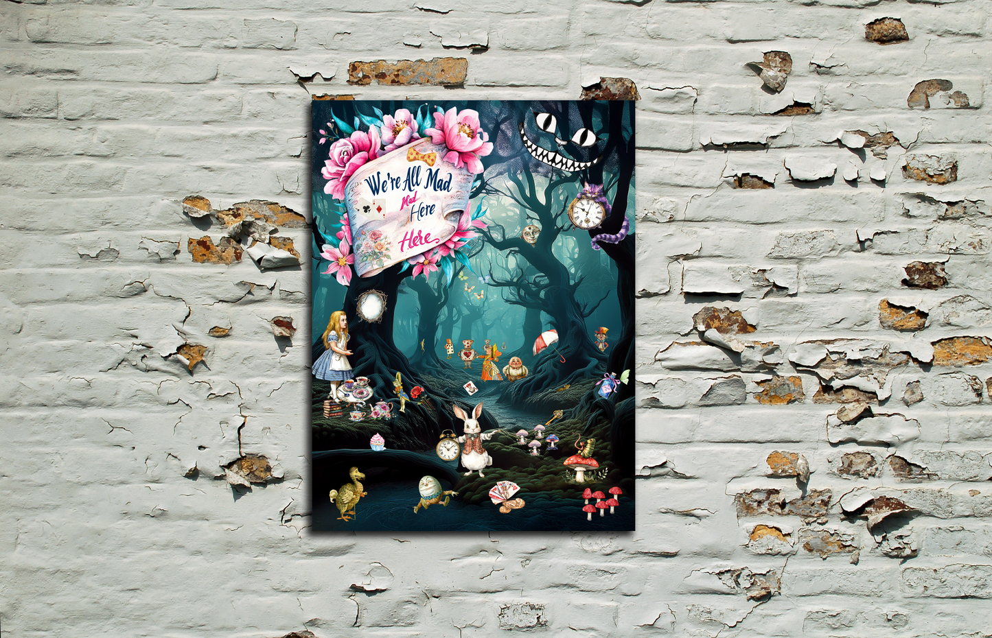 Alice in Wonderland Metal Sign Wall Art