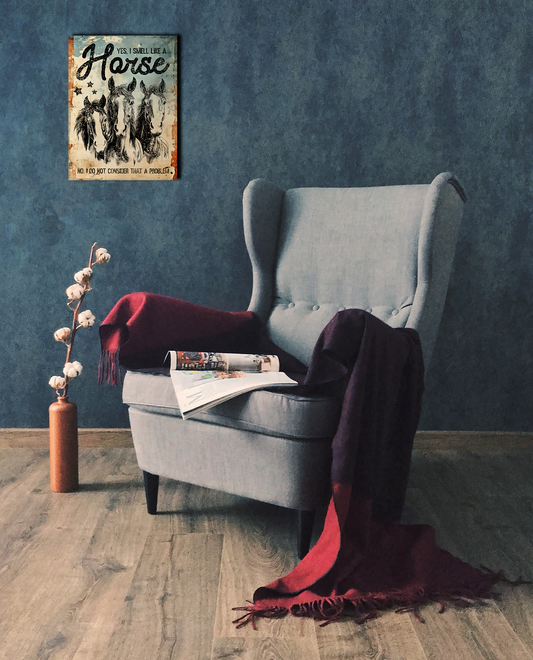 Retro Style "Yes I Smell Like A Horse" Decorative Vintage Metal Sign, New