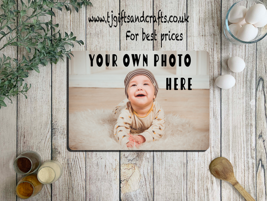 your own image or photo on cutting board