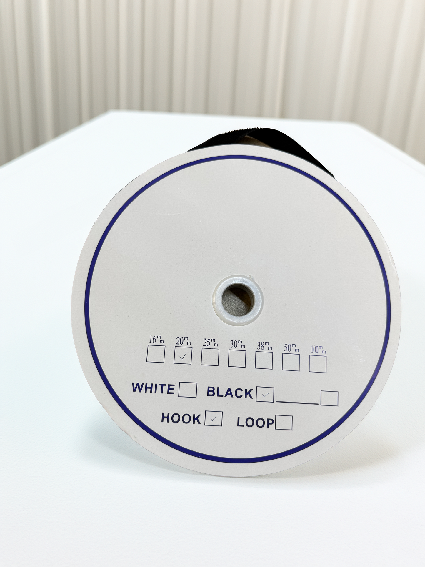 SewOn Hook and Loop Tape Black, White 20mm, 25 metre rolls