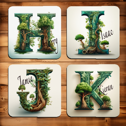 Personalised Drinks Coaster, Any Name and Initial
