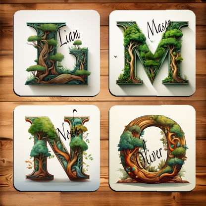 Personalised Drinks Coaster, Any Name and Initial
