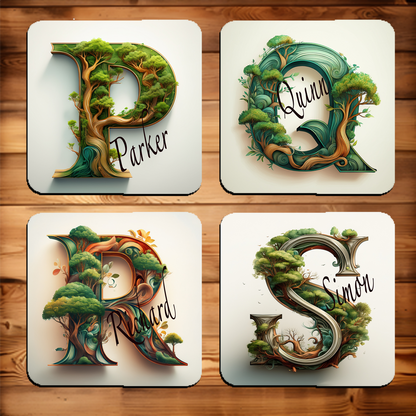 Personalised Drinks Coaster, Any Name and Initial