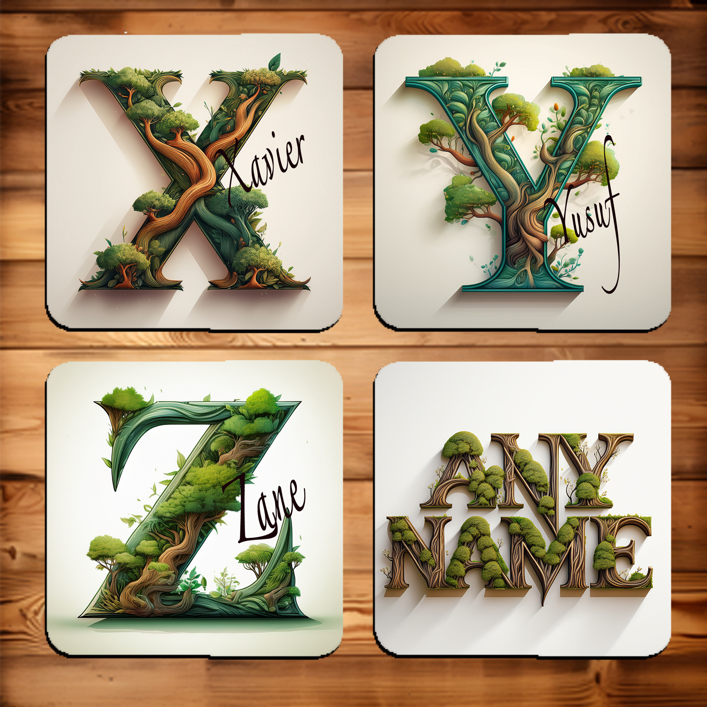Personalised Drinks Coaster, Any Name and Initial