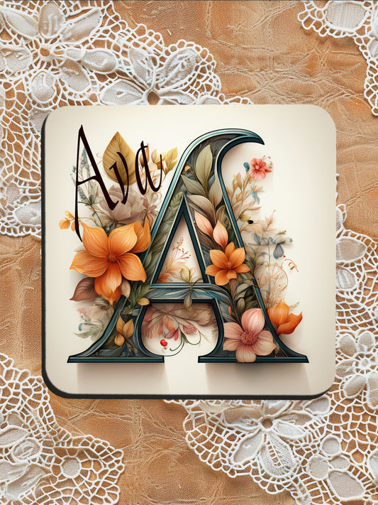 Personalised Drinks Coaster Any Name and Initial