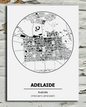 Adelaide Australia map Metal Sign wall art