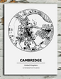 Black and white metal wall sign of Cambridge city