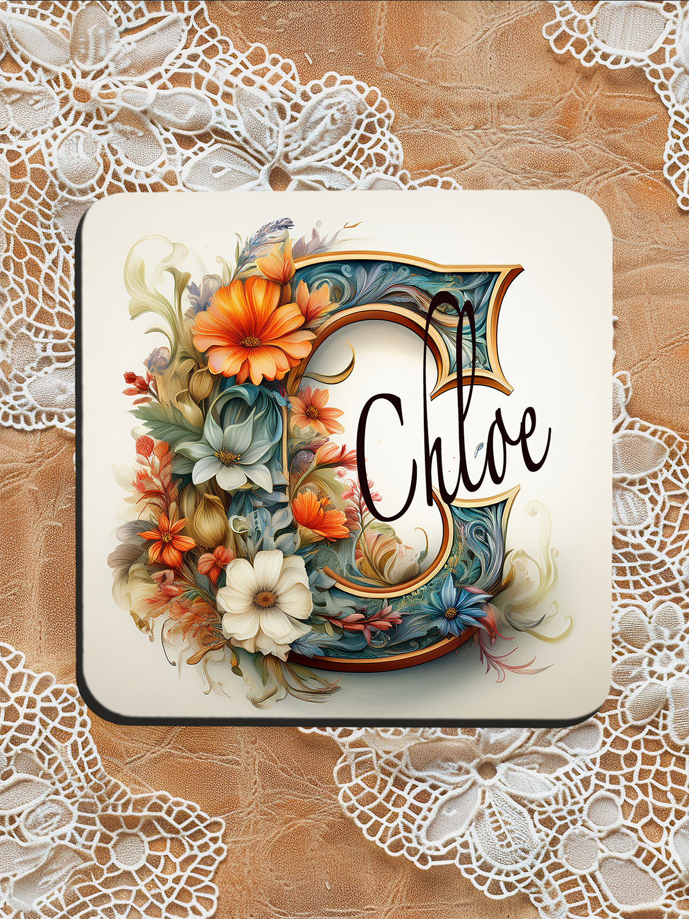 Personalised Drinks Coaster Any Name and Initial