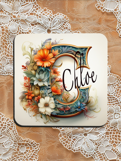 Personalised Drinks Coaster Any Name and Initial
