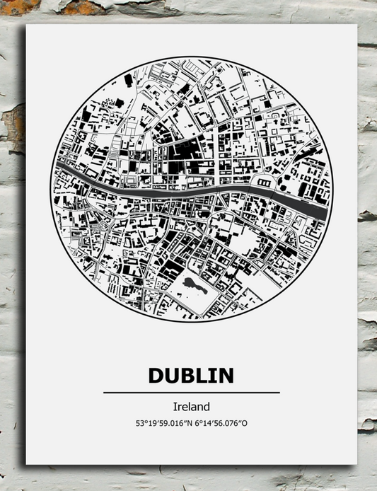 Black and white Dublin metal sign