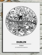Black and white Dublin metal sign