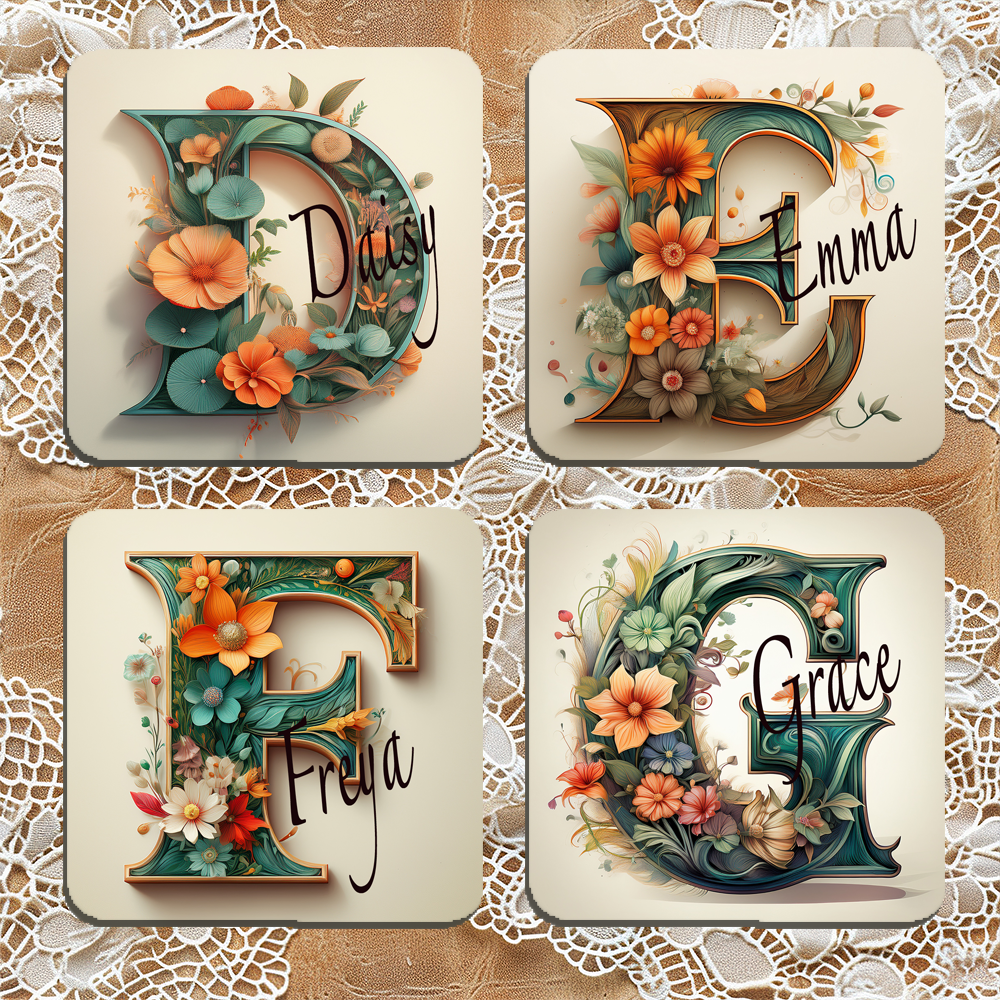 Personalised Drinks Coaster Any Name and Initial