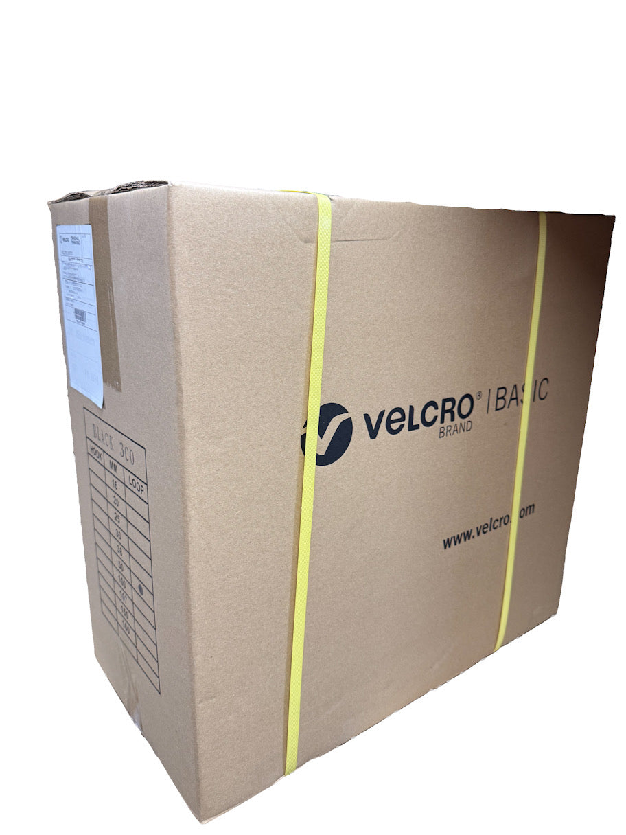 SewOn Hook & Loop Fabric VELCRO® Brand, Black or White, 20mm Width, 25 metre roll