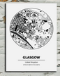 Glasgow metal sign black and white