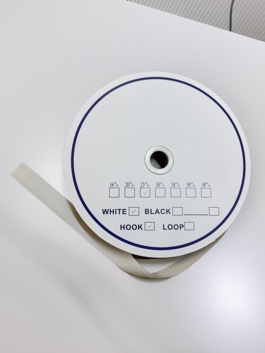 SewOn Hook and Loop Tape White, Width 25mm, 25 metre rolls