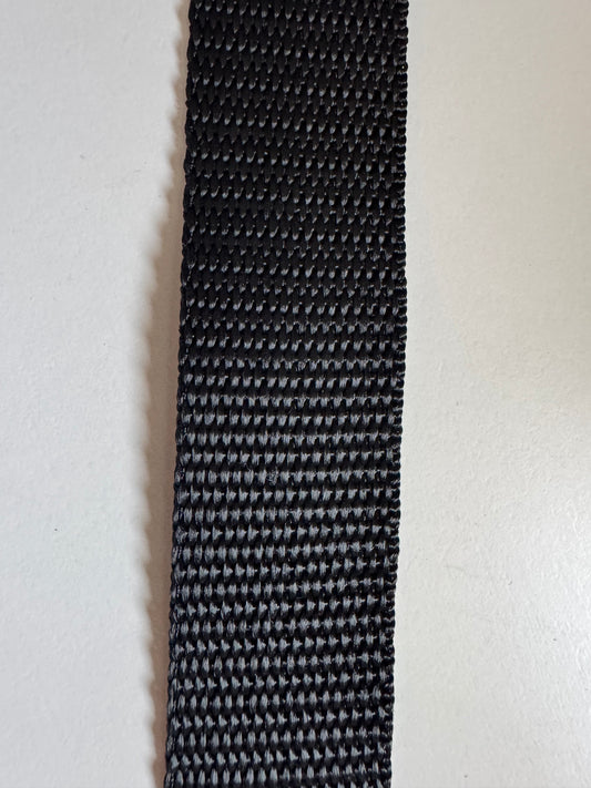 25mm Black Polypropylene Webbing Plain Weave 50m