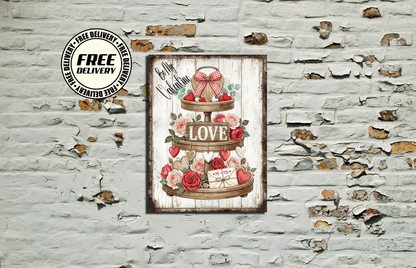 Be My Valentine Vintage Look Valentines Metal Sign plaque