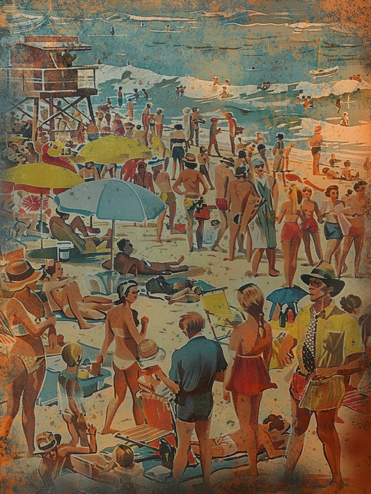 Retro Style Beach Scene Vintage Metal Sign/plaque man cave, shed, Home