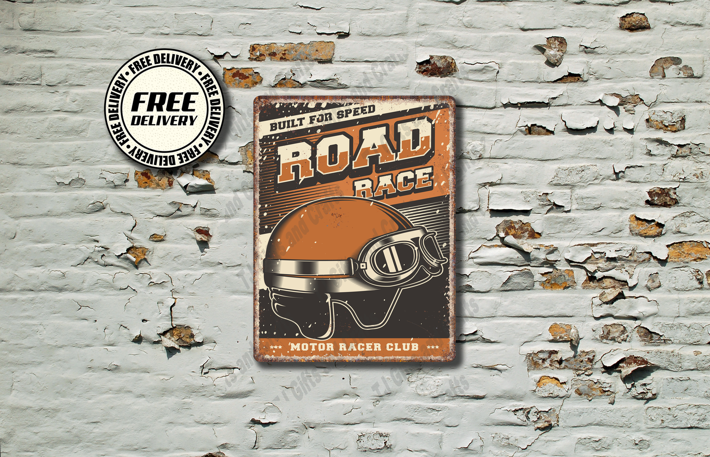 Built For Speed Road Race Vintage Metal Sign/plaque man cave, shed