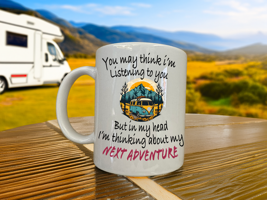 Personalised Message Novelty Campervan mug, coffee mug, tea mug includes gift box