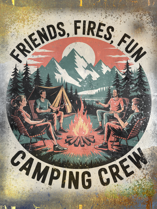Retro Style Camping Crew Vintage Metal Sign/plaque man cave, shed, bar