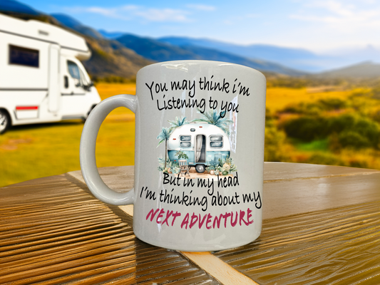Personalised Message Novelty Caravan mug, coffee mug, tea mug includes gift box