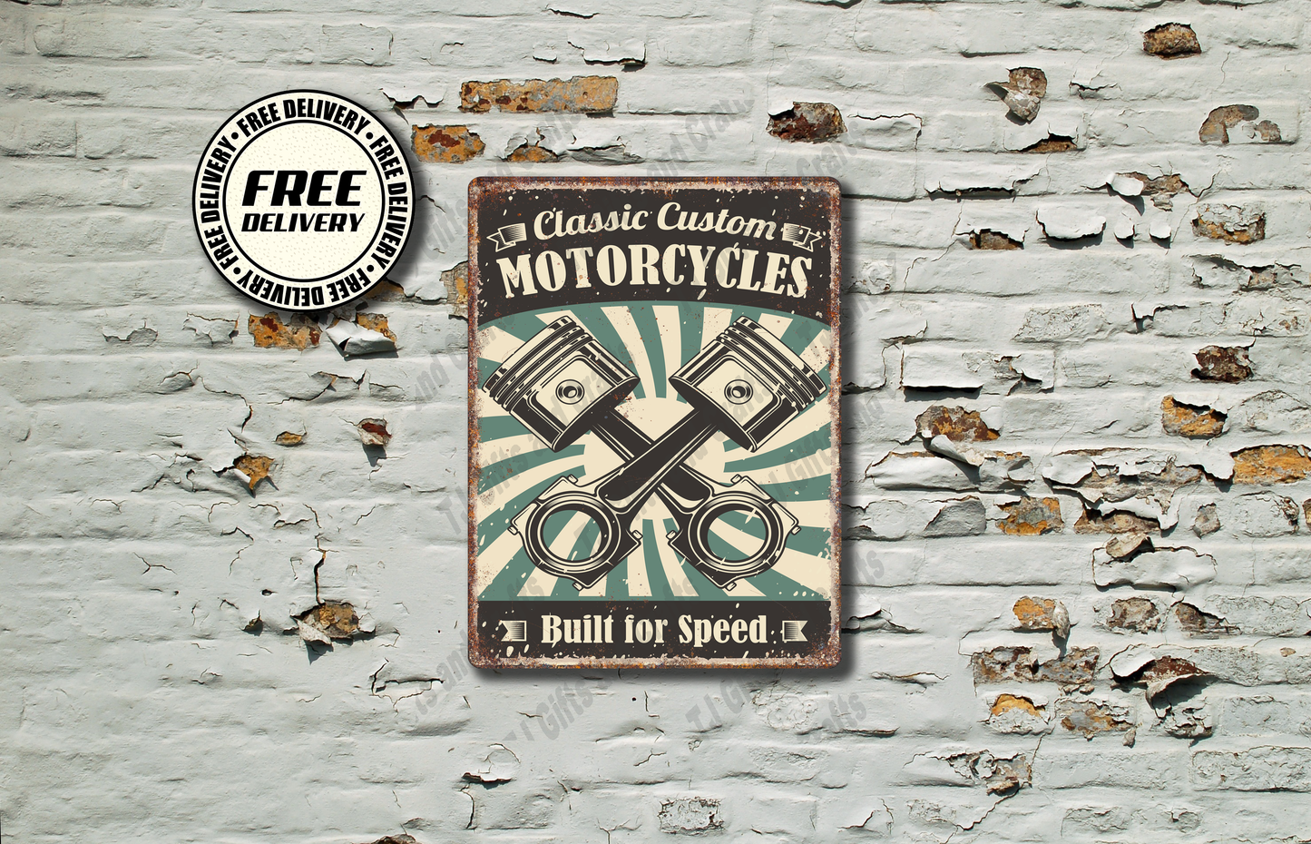 Classic Custom Motorcycles Vintage Metal Sign/plaque Garage