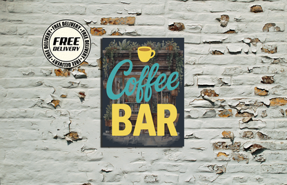 Coffee Bar Metal Sign Plaque