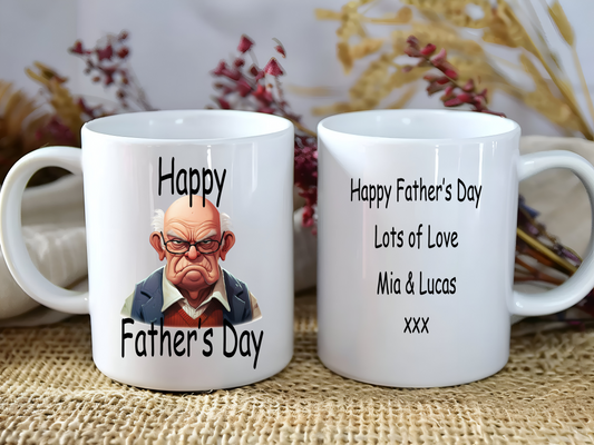 Personalised Grumpy Fathers day Coffee Mug, Tea Mug, with Gift Box