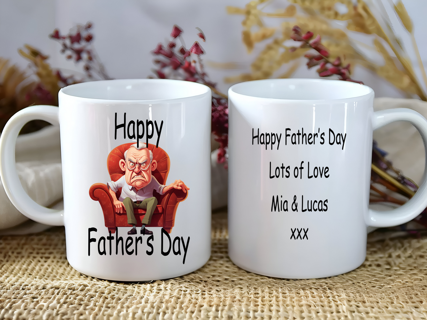 Personalised Grumpy Fathers day Coffee Mug, Tea Mug, with Gift Box
