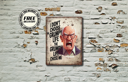 Grumpy Old Man Rustic Metal Sign, Plaque