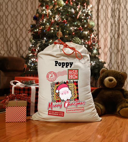 Personalised Name Christmas Sack Ho Ho Ho Xmas Gift Bag