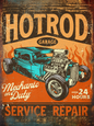 Retro Style Hotrod Garage service Vintage Metal Sign/plaque man cave, shed, bar